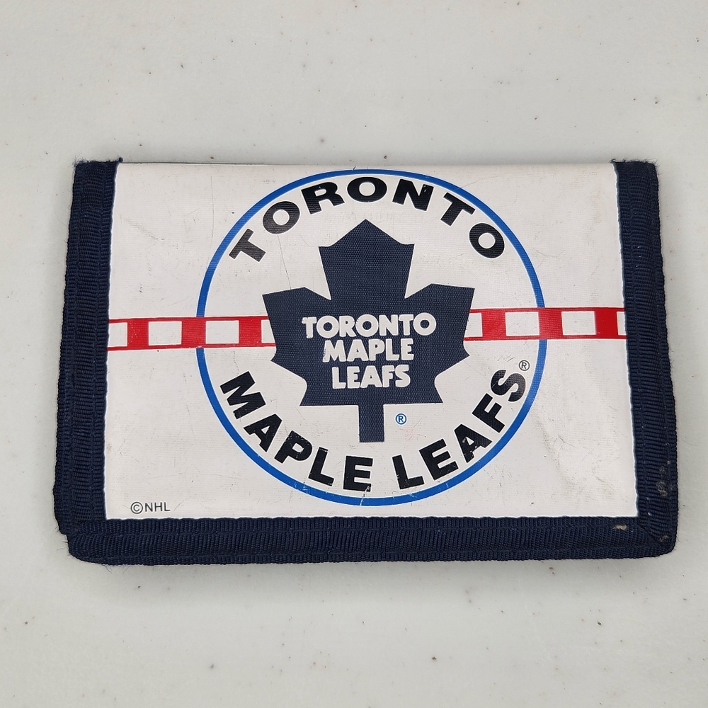 Vintage 90s Toronto Maple Leafs Kids Velcro Wallet NHL